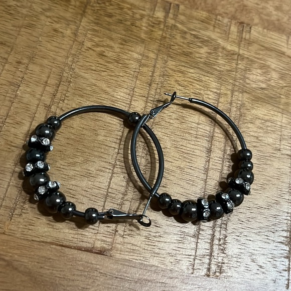 Large Beaded Hoops - Picture 3 of 4